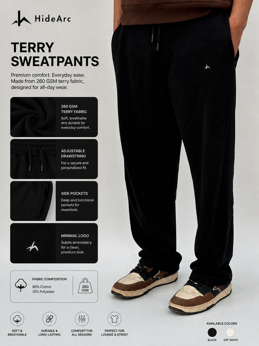 Loose-fit HideARC sweatpants with elastic waistband and relaxed fit, shown in a neutral color on a plain background.