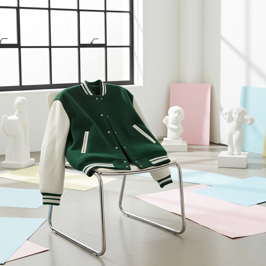 Varsity Jacket Bottle Green