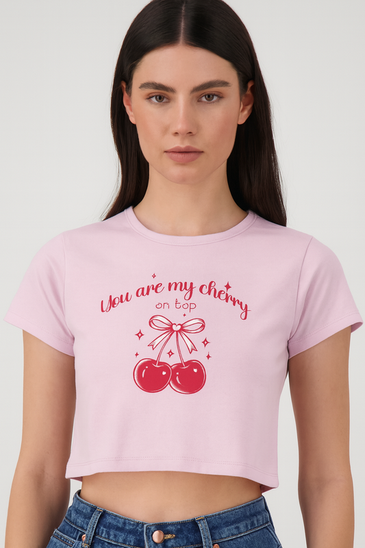 Cherry on top crop top